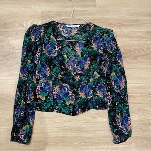 Zara Cropped Long Sleeve Top